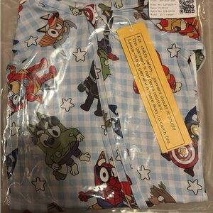 Kids Cartoon Character Footies - Blue